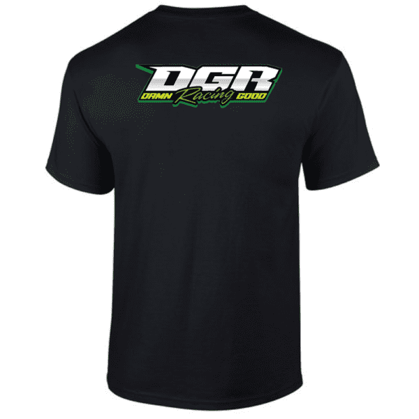 G200 Gildan Ultra Cotton T-Shirt - Black (Green Logo) - Image 2