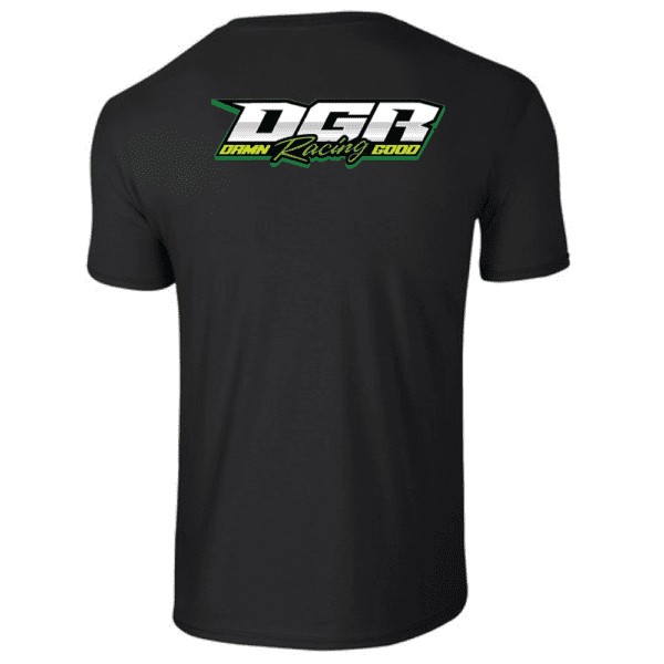 G640 Gildan Soft Style T-Shirt - Black (Green Logo) - Image 2